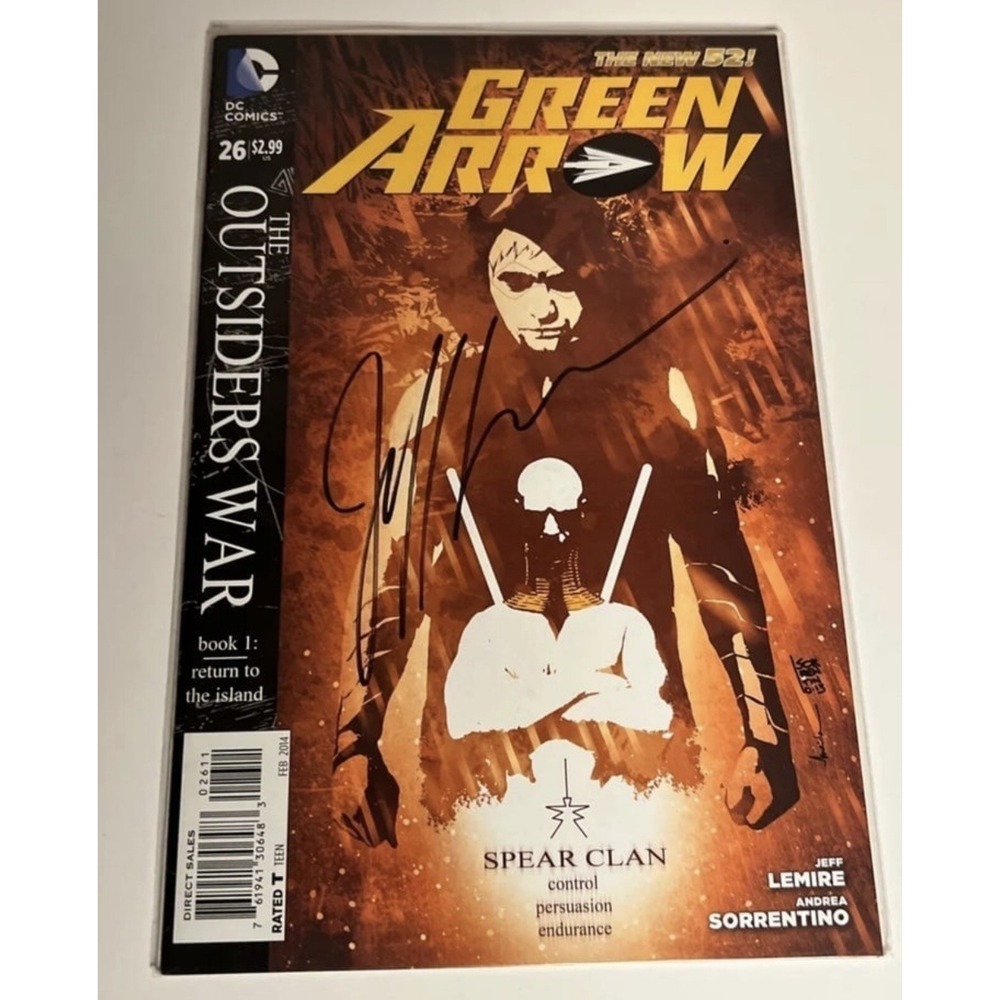 Green Arrow The New 52 #26 Signed By Jeff Lemire With COA DC Comics